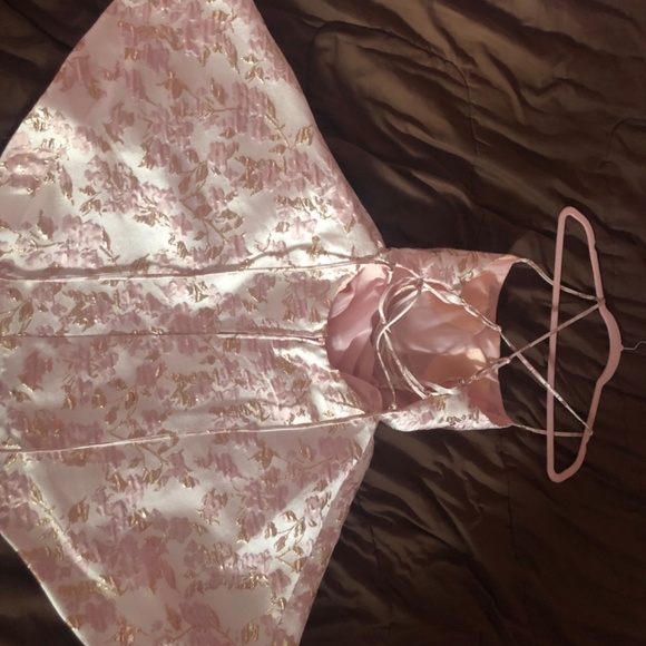 B DARLIN Juniors' Lace-Up A-Line Dress - Picture 5 of 6